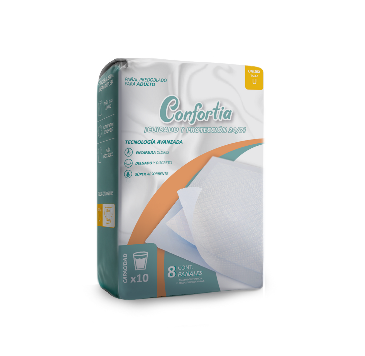 Pañal para cama Confortia Máxima absorción 6 paquetes de 8 piezas