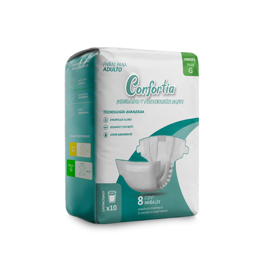 Pañales para adulto Confortia Máxima absorción 6 paquetes de 8 piezas